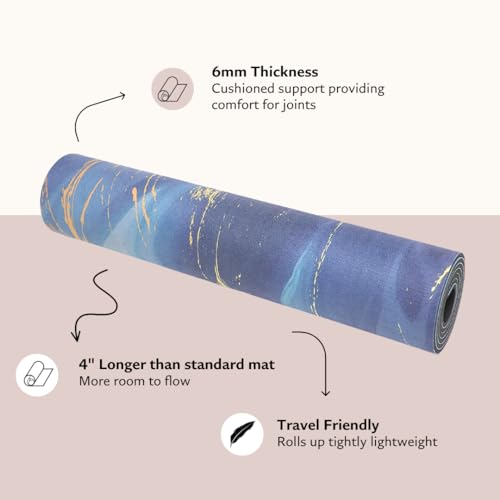 Shakti Warrior TPE Yoga Mat - Artist Designed, Premium eco friendly mats, Non Slip, Non toxic, Great For Regular & Hot Yoga, Pilates and Workouts (72 inch x 24 inch x 6mm thick) - color: Ajna