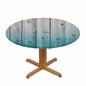 Plank Round Table Cloth Rustic Antique Teal Blue Aged Wooden Elastic Edged Table Cover Fade and Stain Resistant Table Cloths Easy to Clean Fits Tables 40-44" Diameter - color: Plank