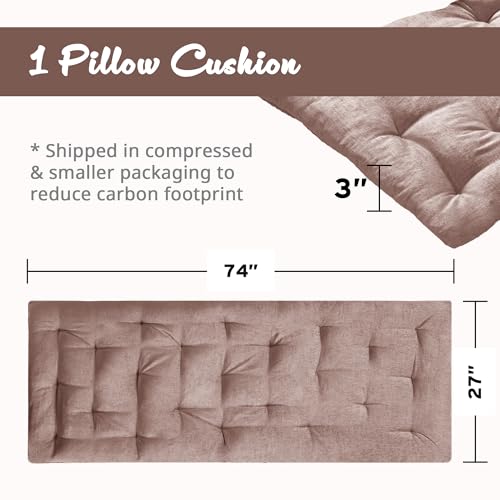 Intelligent Design Edelia Foldable Poly Chenille Light Weight Lounge Floor Pillow Cushion Tufted Seat for Meditation, Game Playing, Yoga, Reading with Travel Wrap, 74x27", Blush - color: Blush