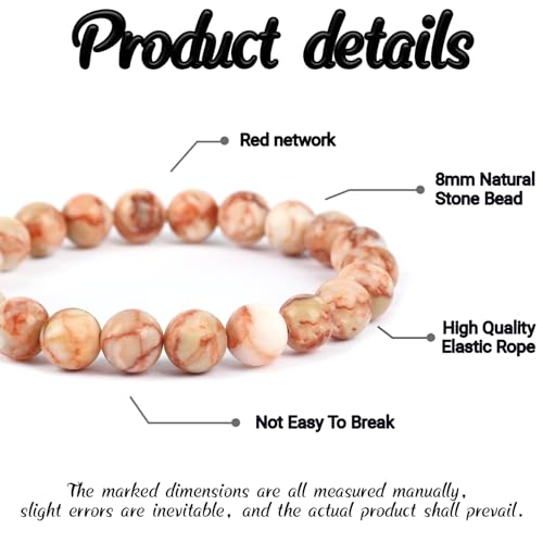 Natural Energy Healing Stone Charm Bracelet 8mm Natural Energy Healing Lava Rock Bracelet - Unisex - color: ZLY-Red network