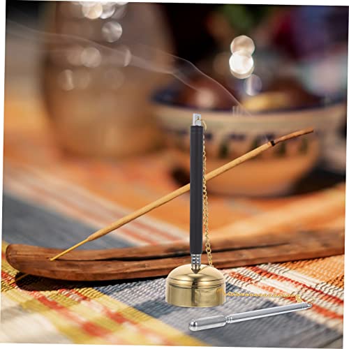 FRCOLOR Adjustable Wooden Chime Buddhist Ritual Utensil for Temple Supplies Extendable Meditation Bell Carved Design for Prayer and Chanting