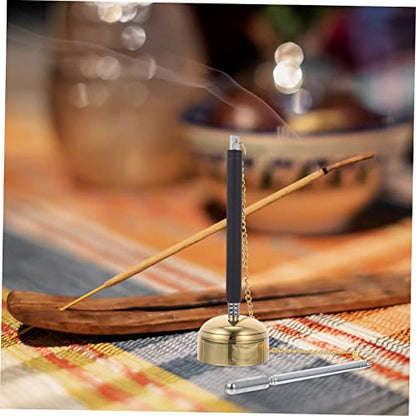 FRCOLOR Adjustable Wooden Chime Buddhist Ritual Utensil for Temple Supplies Extendable Meditation Bell Carved Design for Prayer and Chanting