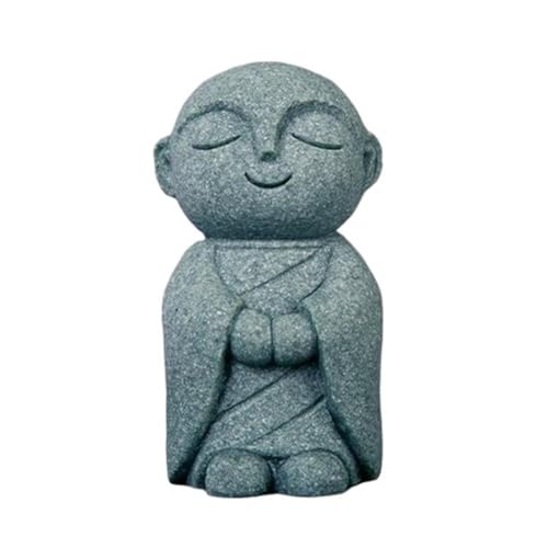 Mini Monk Buddha Statue Sandstone Statues Zen Monk Praying Statue Sculptures for Wealth Good Luck Feng Shui Decor Home Fish Tank Aquarium Garden (Style 10) - style: Style 10