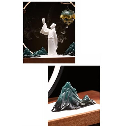 Faux Tree Chinese Zen Backflow Incense Burner Office Decoration Sand Table Rockery Creative Home Living Room Entrance Decoration Faux Plants Indoor
