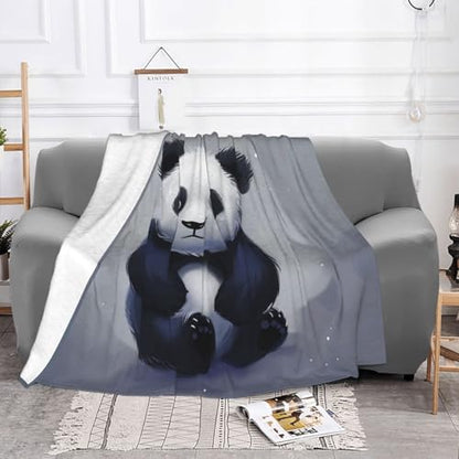 Panda Prints Throw Blanket (320g Flannel) Anti-Pilling Warm Fuzzy Blankets for Bed Sofa Couch Travel 40x30 Inch - color: Panda, size: 40x30 Inch