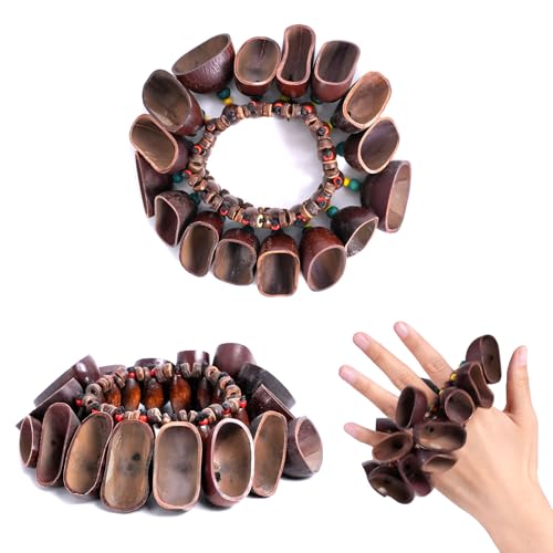Seed Sound Bracelets and Anklets, Sound Healing Instruments, Kenari Shaker,African Instruments,Ideal for African Drum Accompaniment, Natural Percussion Instrument Accessories (color 2) - color: color 2