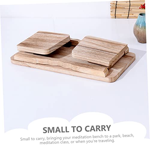 Abaodam Wooden Meditation Bench Kneeling Chair Non-Slip Stool for Home Zen Stool Folding Kneel