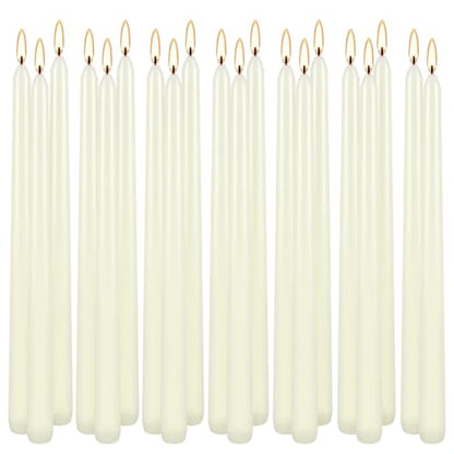 20 Pack Ivory Taper Candles 12 Inch Tall 3/4 Inch Thick Burn 10 Hours - color: 12"20pcs-Ivory