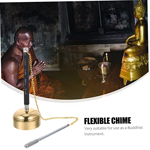 VICASKY Flexible Telescopic Chime Buddhist Supply Handbell Instrument for Temple Rituals Meditation Stress Relief with Smooth Safe Surface