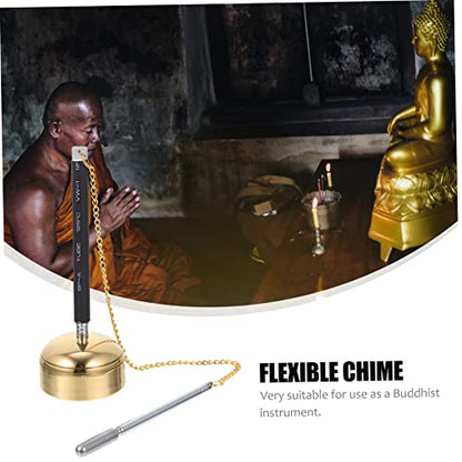 VICASKY Flexible Telescopic Chime Buddhist Supply Handbell Instrument for Temple Rituals Meditation Stress Relief with Smooth Safe Surface