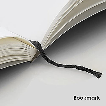 myPAPERCLIP Executive Series A5 Plain Notebook | 192 Pages, 80 GSM, Soft Cover, A5 (5.83 x 8.27 in) | Flat Lay | Bookmark, Elastic Closure & Back Pocket | Black - color: Black, size: A5, Plain