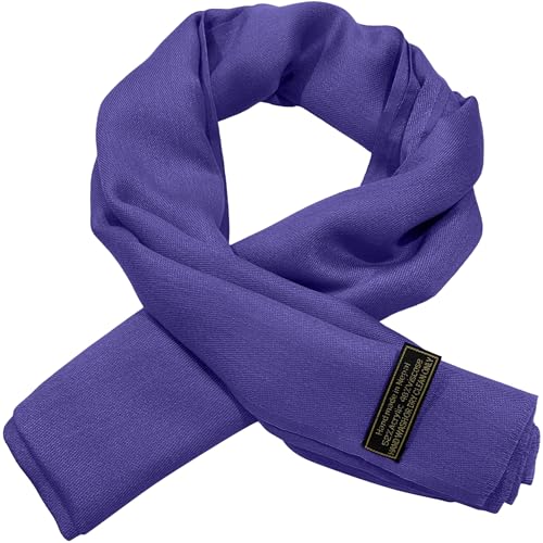 CJ Apparel Solid Color Fringe Design Fringe Shawl Scarf Wrap Stole Throw Head Wrap Pashmina Gift Hand Made in Nepal New - color: Federal Blue
