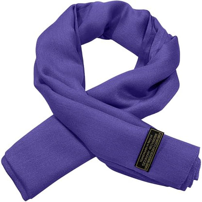 CJ Apparel Solid Color Fringe Design Fringe Shawl Scarf Wrap Stole Throw Head Wrap Pashmina Gift Hand Made in Nepal New - color: Federal Blue