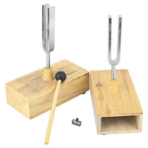 2pcs Tuning Fork 440Hz Vibration Wood Resonator Box Experimental Instrument Tuning Fork Knocker 6.5x16mm 0.3x0.6in
