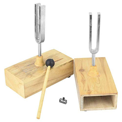 2pcs Tuning Fork 440Hz Vibration Wood Resonator Box Experimental Instrument Tuning Fork Knocker 6.5x16mm 0.3x0.6in