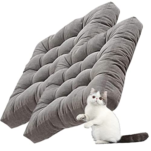 Square Meditation Pillow for Seating on Floor,Solid Thicken Futon Pillow Seat Floor Cushion for Yoga Corduroy Chair Pad (Gray 55cm/22in(Set of 2)) - color: Gray, size: 55cm/22in(Set of 2)