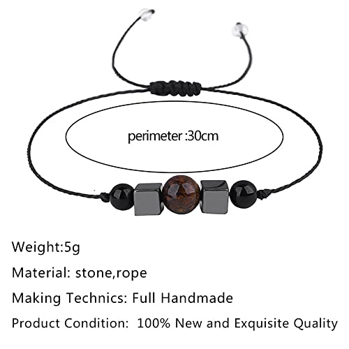 tenghong2021 Chakra Crystal Beaded Bracelet with Wish Card Adjustable Spiritual Anxiety Stone Beads Braide String Bracelet Yoga Meditation for Women Men Jewelry Birthday Gifts - style: Protection