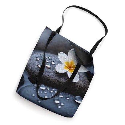 Pebble Rock with Flower Yoga Meditation Tote Bag