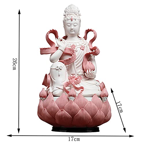 LQX Sculpture Tabletop Sculpture Sculpture Buddha Statue Buddha Sitting Meditation Statue Sculpture Decoration Painted Statue Feng Shui Ornament Praying Buddha Statue