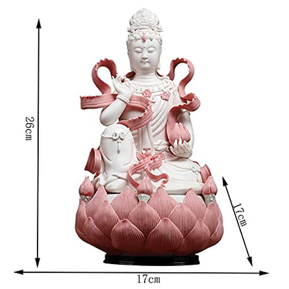 LQX Sculpture Tabletop Sculpture Sculpture Buddha Statue Buddha Sitting Meditation Statue Sculpture Decoration Painted Statue Feng Shui Ornament Praying Buddha Statue