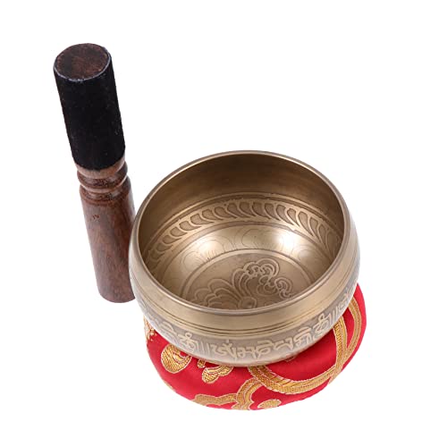 1Set Premium Singing Bowl Meditation Set with Mallet and Mat for Yoga and Mindfulness Sound Bowl for Relief and Healing