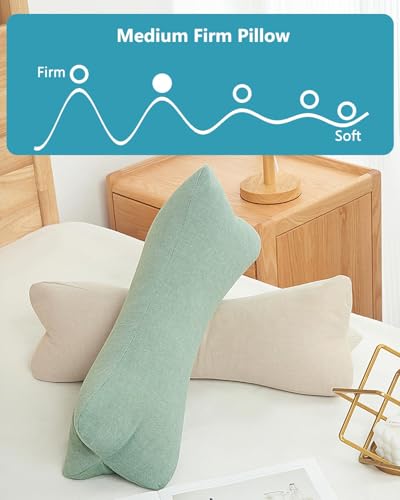 Buckwheat Pillow - Cervical Neck Support Pillows for Sleeping, 15.7"x5.9" Adjustable Neck Roll with Buckwheat Hulls for Neck Pain Relief, Small Cylinder Pillow, Beige - color: Petal-beige
