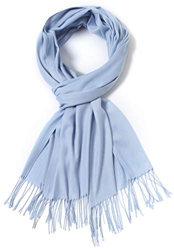 Cindy & Wendy Pashmina Shawls and Wraps Scarf for Women Soft Large Winter Shawl for Evening Dress Wedding Party - color: Light Blue