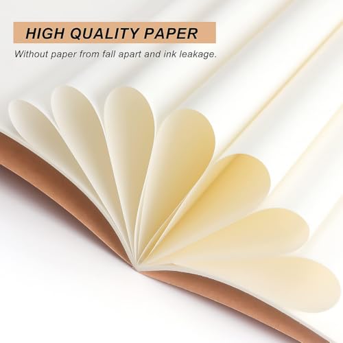 SZYIKUER A5 Kraft Notebooks Bulk, Blank Journaling Notebooks, Notebooks for Work, Journal notebooks for kids, Composition Notebooks for School， 60 Pages ，8.3x5.5 Inches 4 Pack