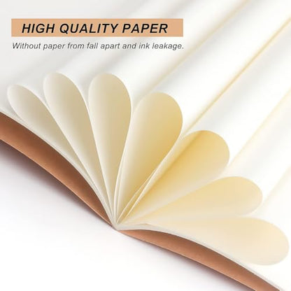 SZYIKUER A5 Kraft Notebooks Bulk, Blank Journaling Notebooks, Notebooks for Work, Journal notebooks for kids, Composition Notebooks for School， 60 Pages ，8.3x5.5 Inches 4 Pack