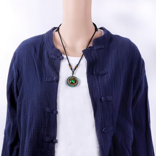 Day Day Up Orgonite Necklace - Sri Yantra Rotatable Pendant For Anti Stress Anxiety & Meditation - Malachite And Tiger Stone For Spiritual Healing & Positive Energy