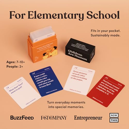 Children are Human | 140 Conversation Cards to Help Bond with Kids | Card Game for Elementary School Children | Designed by Experts for Grades 2-5 | Ages 7-10+ - style: Children Are Human