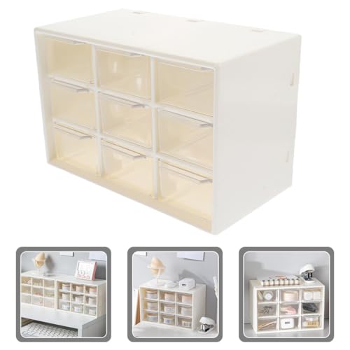 Cabilock 2pcs Clear Storage Drawer Organizer Multifunctional Sundries Storage Box for Jewelry Makeup and Crafts Stackable Design for Bathroom Office and Bedroom Use