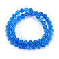 14in Agate Wrap Bracelet for Women Men Natural Round Beaded Agates Stone Healing Stretch Bracelets Elastic Handmade Polished Gemstone Beads Bracelet - color: Blue Agate, size: 8mm Beads