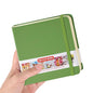 E-WEICHEN Square 5x5 inches 80gsm 96sheets/192 Pages Notebooks Blank Sketchbooks Travel Journal Pocket Hardcover Paint Writing Diary Memo Planner PU Leather Cover. Green - color: PU Cover-5x5in-Green