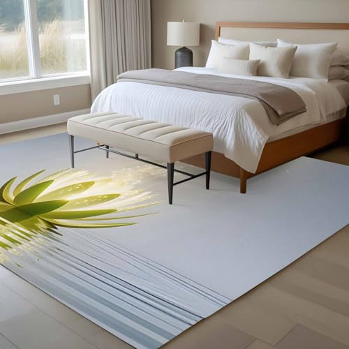 Rectangle Rug 8x10Ft Abstract Lotus Flower Soft Indoor Throw Rugs Carpets for Living Dining Bedroom Kids Room Non-Slip Playroom Crawl Rug Floor Mats Meditation Floral Art - size: 8x10ft