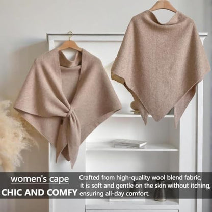 Pashmina Blend Shawl Wraps Women Knitted Shawls Wraps Cardigan Cape Cashmere Shoulder Top Sweater Shawl travel scarf - color: Light Brown