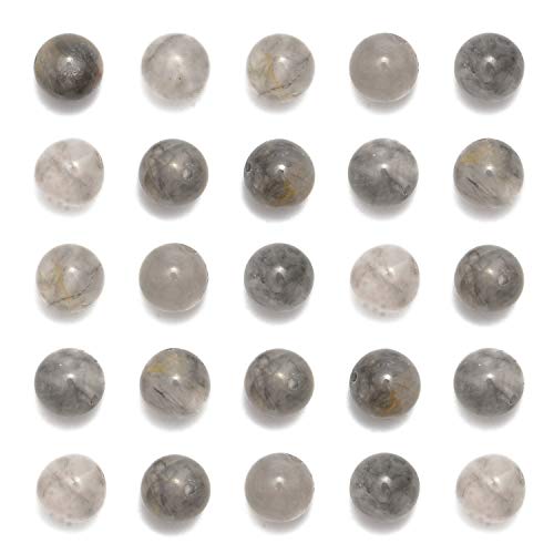 NCB 200pcs 4mm Loose Beads for Jewelry Making, Natural Semi Precious Beads Round Smooth Gemstones Spacer Beads Charms for Necklaces Bracelets (Cloudy Quartz Crystals, 4mm 200Beads) - color: Cloudy Quartz Crystals, size: 4mm 200Beads