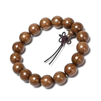 Zen Dear Unisex Natural Silkwood Tibetan Buddhism Meditation Prayer Bead Necklace Japa Mala Beads Bracelets - style: 12mm 17 Beads