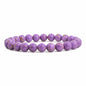 Justinstones Gem Semi Precious Gemstone 8mm Round Beads Stretch Bracelet 7 Inch Unisex - color: Lavendar Phosphosiderite