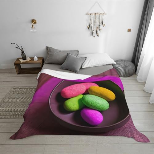 60"x50" Soft Cozy Yoga Meditation Print Flannel Blanket â€“ Perfect for Bed, Sofa, Couch, and Travel â€“ Lightweight, Breathable