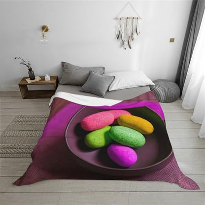 60"x50" Soft Cozy Yoga Meditation Print Flannel Blanket â€“ Perfect for Bed, Sofa, Couch, and Travel â€“ Lightweight, Breathable