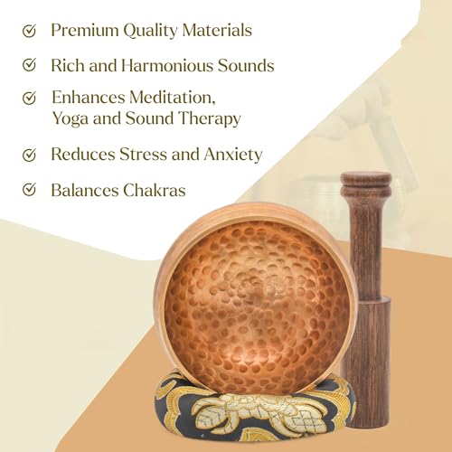 Tibetan Singing Bowl Set-Authentic Cuencos Tibetanos for Sound Healing, Meditation & Chakra Balancing - Includes Cushion, Mallet-Unique Spiritual Gifts for Women and Men (3.5 Inch Bowl) - size: 3.5 Inch Bowl