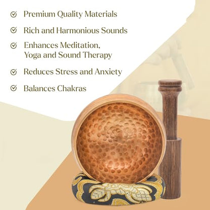 Tibetan Singing Bowl Set-Authentic Cuencos Tibetanos for Sound Healing, Meditation & Chakra Balancing - Includes Cushion, Mallet-Unique Spiritual Gifts for Women and Men (3.5 Inch Bowl) - size: 3.5 Inch Bowl