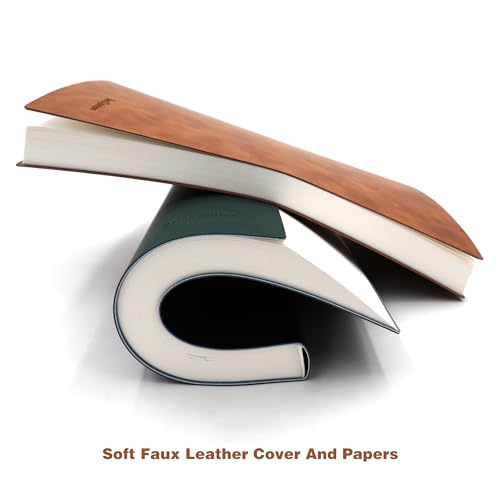 Large Lined Notebook Journal for Writing, Soft Faux Leather Cover, 100GSM Papers, 320 Pages, A4 8.4x11.4 inches Note Book for Work Men Business (Green,Ruled) - color: Green,Ruled