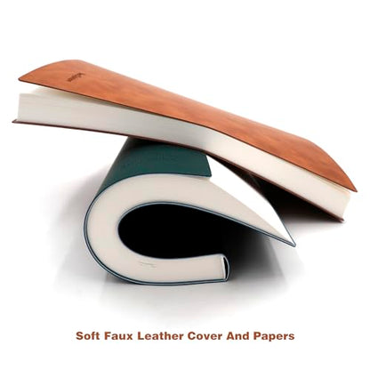 Large Lined Notebook Journal for Writing, Soft Faux Leather Cover, 100GSM Papers, 320 Pages, A4 8.4x11.4 inches Note Book for Work Men Business (Green,Ruled) - color: Green,Ruled