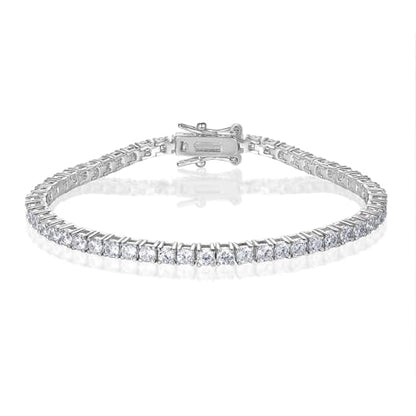 2.5mm Tennis Bracelet, 2.5mm Thin 18K White Gold Plated Cubic Zirconia Tennis Bracelet for Women - color: White Gold Plated, size: 2.5mm 7.25 inch