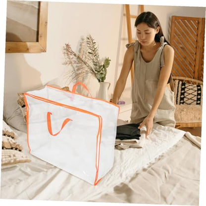 BESPORTBLE Transparent Storage Bag for Quilts Comforters and Clothes Large Capacity Organizer with Window and Zipper for Moving and Travel