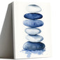 ZQQART Zen Stone Canvas Wall Art Blue and White Zen Stone Paintings Bathroom Pictures Relaxing Spa Meditation Room Spiritual Artwork for Living Room Framed (24W x 36L) - size: 24W" x 36L"
