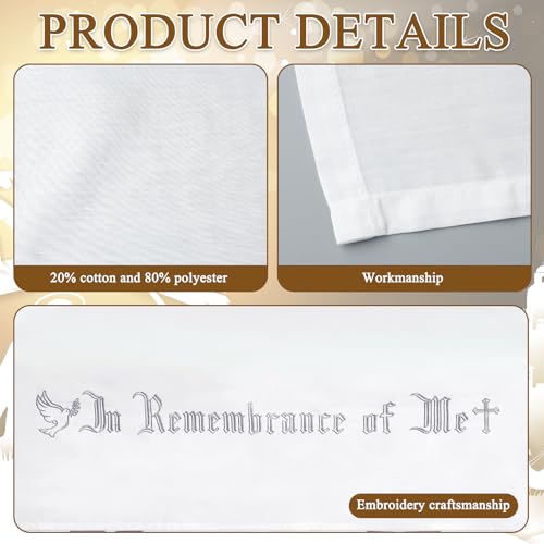 Large in Remembrance of Me Altar Frontal 88.2x52in Holy Communion Table Cloth Cover White Rectangle Communion Table Cloths for Church for Gatherings Baptism Ceremonies (Silver Embroidery) - color: Silver Embroidery