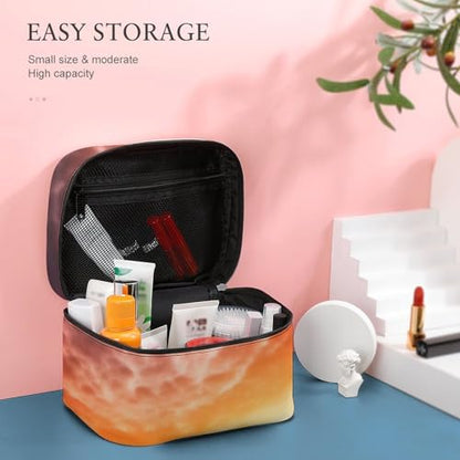 Makeup Bag Yoga Meditation Printed Large Capacity Travel Make Up Bag for Cosmetics Vertical Storage Water-Resistant Leather Toiletry Organizer Skincare Makeup Organizer Bag